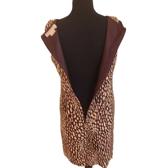 Michael Kors Women Empire Style Sleeveless Dress Cheetah Print Brown Size 6 - Picture 4 of 15